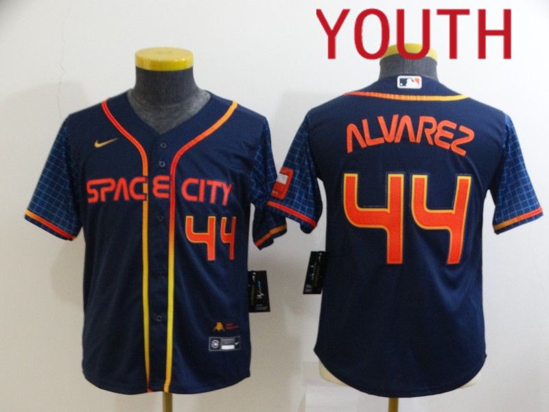 Youth Houston Astros #44 Alvarez Blue City Edition Game Nike 2022 MLB Jerseys